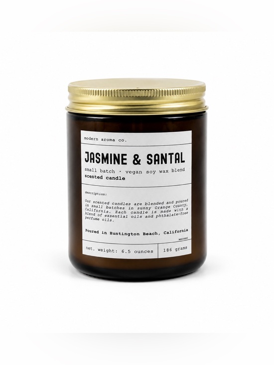 Other - Jasmine & Santal Scented Soy Candle - Unisex Scent